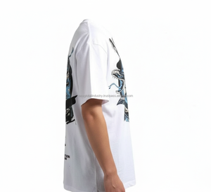 T-shirt graphique Serpent Grand Serpent pour homme, art Kanji traditionnel, blanc, coupe oversize, streetwear, séchage rapide, logo personnalisé, OEM - Product Image 3