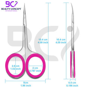 Pointe fine avec le meilleur matériau Acier inoxydable Bonne qualité Produit durable antidérapant Ciseaux à ongles à cuticules ultra pointus - Product Image 3