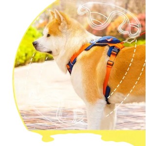 Arnés Ajustable para Perro de Nailon, Estilo Chaleco, Diseño Táctico con Cierre de Hebilla para Perros Medianos, Todas las Estaciones, Azul y Naranja - Product Image 5