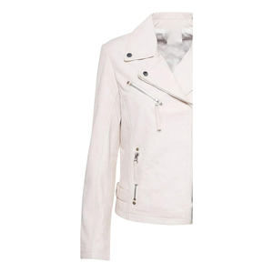 Chaqueta de Motocicleta de Piel de Oveja Genuina Hecha a Medida de Primera Calidad para Mujer, con Cremallera, Diseño Estampado Sólido, Resistente al Viento, Elegante, para Invierno - Product Image 6