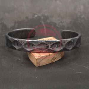 Brazalete de acero forjado a mano de Damasco, pulseras personalizadas - Product Image 6