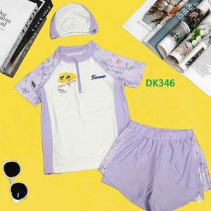 Maillot de bain pour enfant en deux pièces avec motif floral personnalisé, séchage rapide, anti-UV, fitness, imperméable, nylon et élasthanne, OEM ODM - Product Image 5