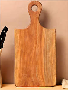 Tabla de servir ecológica de madera redondeada para preparación de alimentos - Product Image 2