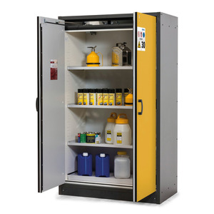 asecos Armadio per Materiali Pericolosi Ignifugo Linea Base FM 30-123, 3 Ripiani, Giallo - Product Image 1