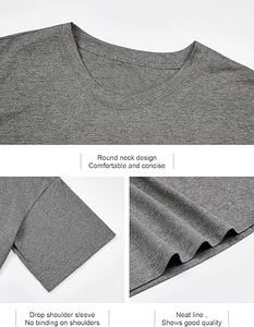 T-shirt court à manches courtes uni de haute qualité personnalisé pour femmes en coton/fibre de bambou, épaules tombantes, blanc - Product Image 6