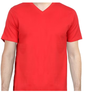 เสื้อยืดคอวีของผู้ชายคุณภาพพรีเมี่ยมผ้าฝ้ายระบายอากาศน้ำหนักเบาเหมาะสำหรับการทำงานแบบลำลองหรือการใช้งานกลางแจ้งจากอินเดีย - Product Image 1