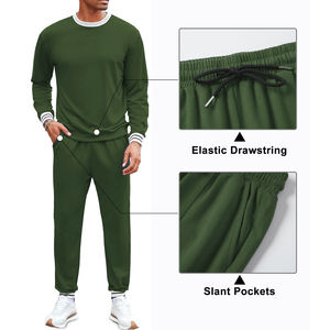 CREW NECK Pull d'entraînement élégant Sweat Suit à la mode respirant Sweat à capuche et survêtement à manches longues pour homme 100% coton Survêtements - Product Image 1