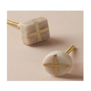 Perilla de estilo europeo de lujo moderno, manija de mármol de piedra semipreciosa gris pulida para cajón de armario, inspirada en la puerta del armario - Product Image 1