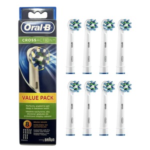 Cabezal de cepillo de dientes eléctrico Oral-B Pro Cross Action, forma de X y extracción en ángulo, paquete de 8 cepillos de dientes - Product Image 1