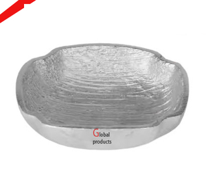 classic design <b>white</b> and golden metal aluminum <b>serving</b> <b>bowl</b> for hotel restaurant and bar - Product Image 5