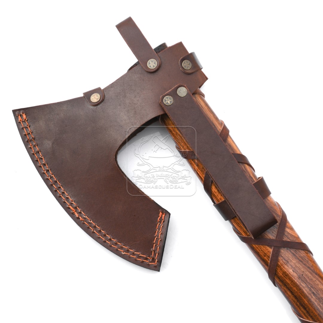 Hache Double Tête Viking / Tomahawk – Acier Carbone – Manche Frêne – Gaine Incluse (BL-4807)