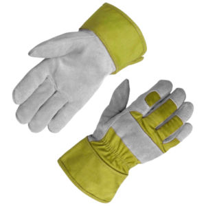 Gants de travail de sécurité en cuir de vachette pleine fleur de qualité supérieure, résistants à la chaleur, certifiés CE, avec manchette de sécurité antidérapante - Product Image 2