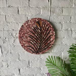 Arte en Piedra Hecho a Mano de Primera Calidad, Diseño Abstracto de Hojas de Té, Mosaico con Marco de PVC, Decoración de Pared Personalizable para el Hogar y Hoteles - Product Image 2