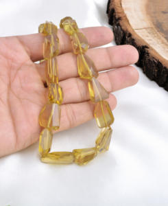 Collar de Cuarzo Amarillo de 16 Pulgadas, Piedra Preciosa Natural para la Elaboración de Joyería Fina - Product Image 4