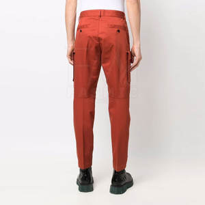 กางเกงคาร์โก้ผู้ชายเอวกลาง คุณภาพสูง ผ้าฝ้าย 100% ย้อมสีพื้น แฟชั่น สีพื้น ใส่สบาย สไตล์ลำลอง น้ำหนักเบา - Product Image 2