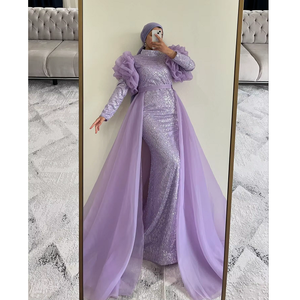 Caftán Marroquí con Estampado Floral, Satinado, con Cuentas, Manga Larga, Vestido de Fiesta, Largo hasta el Suelo, Cintura Natural, Transpirable, Antiarrugas, Digital - Product Image 6