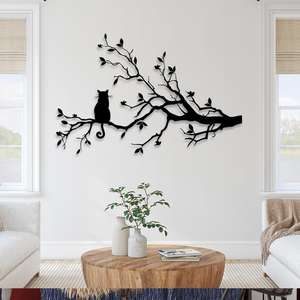 Incroyable Design Fer Métal Art Mural Décoration Murale pour la Maison Salon Décoration Feuille Noire Design Tenture Murale Arts - Product Image 1