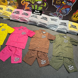 เสื้อยืดพร้อมกางเกงขาสั้นชุดแฝดสำหรับผู้ชาย2025ใหม่ออกแบบโลโก้ได้ตามต้องการฤดูร้อนสำหรับผู้ชาย - Product Image 2