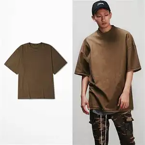 Мужская одежда, футболка оверсайз из 100 хлопка, уличная одежда в стиле хип-хоп, винтажные футболки с чистым пользовательским логотипом