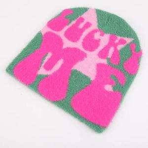 Bonnet d'hiver unisexe chaud de haute qualité, bonnet tricoté en acrylique personnalisé avec logo de créateur, bonnets de chalutier, motif de personnage - Product Image 1