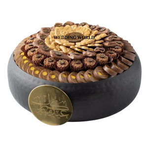 Ensemble de deux bols à chocolat en métal, finition nickel brillant, décoratifs, forme ronde, luxe, nouveaux bols à chocolat - Product Image 2