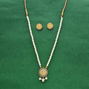 Conjunto de colgante de templo antiguo hecho a mano con chapado en oro mayoristas de joyería de moda en India - Product Image 1