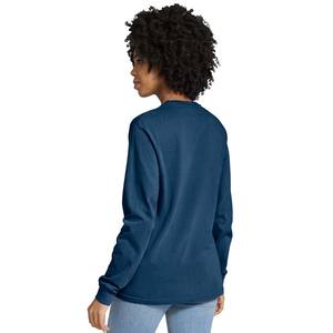 Camisa Azul de Jersey de Algodón para Mujer, Camisa de Manga Larga para Dama - Product Image 2