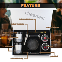 Kit de fumoir à cocktails personnalisé en boîte magnétique pour hommes, kit de fumoir à whisky avec copeaux de bois, ensemble de fumoir à whisky haut de gamme
