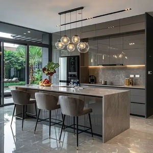 Armarios de cocina modernos de alta calidad con revestimiento de puerta acrílico brillante Panel de madera MDF de varios tamaños para mascotas para renovaciones de cocina - Product Image 5