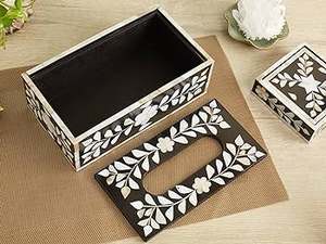 Boîte à mouchoirs en nacre, accessoire de luxe pour la maison, style vintage, couvercle de boîte à mouchoirs en nacre, boîte à mouchoirs pour table à manger - Product Image 3