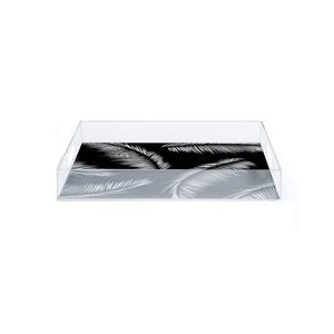Plateau de service en acrylique transparent en vrac avec poignées pour restaurant servant du café du thé des collations alimentaires plateau de petit déjeuner - Product Image 6