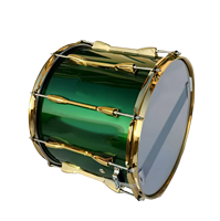Tambour de fanfare 14 x 12 pouces en érable, caisse de 10 mm personnalisée avec peau plaquée or pour les bandes