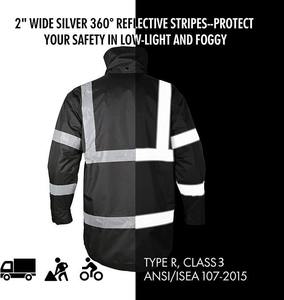 Chaqueta de Seguridad Invernal Personalizable con Material de Poliéster Reflectante Impermeable de Alta Visibilidad, Soporte para Logotipo, Chaqueta Oxford Cálida - Product Image 5