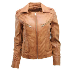 Chaqueta de cuero genuino para mujer personalizada 2026 de alta calidad, chaqueta ajustada de cuero natural - Product Image 1