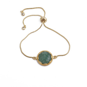 Conjunto de collar de piedras preciosas de cuarzo solar, pulsera ajustable, brazalete de Latón chapado en oro Unisex, pulsera de múltiples piedras preciosas de moda, joyería - Product Image 5