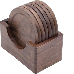 Posavasos de madera de Acacia, Mango cuadrado esmaltado de diferentes diseños y formas disponibles, venta al por mayor y precio de fábrica de la India - Product Image 5