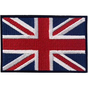 Patch thermocollant vintage en feutre non tissé, drapeau britannique Union Jack marron brodé de 3 pouces - Product Image 2