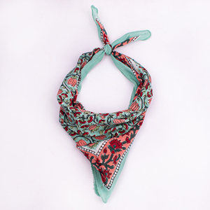 Foulard carré en coton imprimé floral unisexe, bandana, couvre-chef, cache-cou, protection faciale, pour sports de plein air, usage quotidien, voyage, protection de la peau - Product Image 1