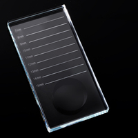 Plateau carré en plastique acrylique de haute qualité pour colle à extensions de cils, boîte de rangement pour cils, écologique, réutilisable, outil de beauté personnalisé, vente en gros