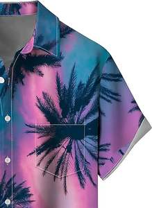 Camisa Hawaiana de Verano 2025 para Hombre, Talla Grande, Estampada, Manga Corta, Material de Poliéster/Algodón - Product Image 3