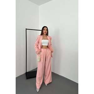 Powder Fur Cuff Jacket & Trousers <b>Set</b> - Powder - Product Image 1