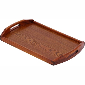 Bandeja de Madera Rectangular Hecha a Mano con Asa, Bandeja Decorativa de Madera de Fresno para Mesa de Centro, Otomana, Restaurante, Servicio de Alimentos - Product Image 1
