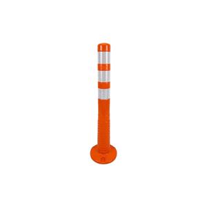 Delimitador Reflectante Flexible Resistente a Impactos y Rayos UV de TPE, 75x8 cm, Naranja Ecológico, Base de 20 cm de Diámetro, PL-03-400E, Señalización de Tráfico - Product Image 1
