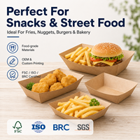 Barquette alimentaire jetable à fond ouvert pour service de hot-dogs, personnalisable avec logo