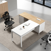 Patron moderne et simple travaillant en bois Table de bureau en L Bureau de direction avec tiroir à assembler Mobilier de bureau