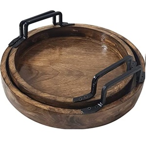 Plateau de service en bois tendance pour la décoration de table de fête de mariage utilisation de service de restauration équipement de restauration - Product Image 3