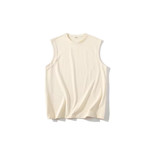 T-shirts d'été sans manches pour hommes, personnalisables avec logo, en coton tricoté respirant, écologiques, coupe ample, décontractés, sportifs, à capuche, commande en gros - Product Image 5