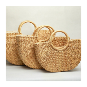 กระเป๋าผักตบชวาทำด้วยมือวัสดุที่เป็นมิตรกับสิ่งแวดล้อมวัสดุที่เหมาะสำหรับร้านบูติกและ2025ส่งออก - Product Image 1