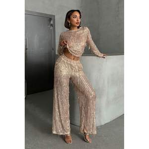 Pantalons en tulle pour femmes en gros avec paillettes et pantalons à sequins - Product Image 5