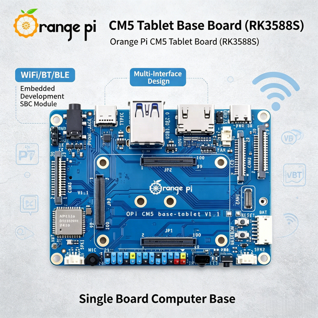 FYX Stock Orange Pi CM5 Tablet Base Board WiFi BT BLE RK3588S Embedded Development Single Board Computer Module